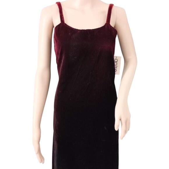 Vtg Anise Velvet Maxi Dress M Dark Red Romantic Fairy Grunge Witchy Whimsigoth - Picture 2 of 16